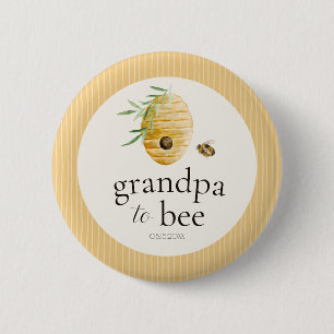 Chapa Redonda De 5 Cm Pin para el Abuelo que va a ser Abeja para la Cele