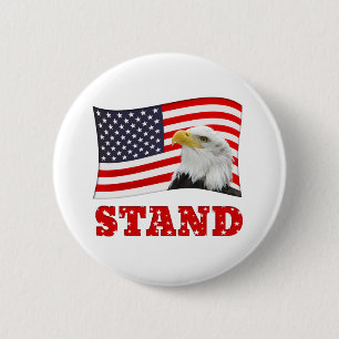 Chapa Redonda De 5 Cm Pin patriótico de la insignia de la bandera