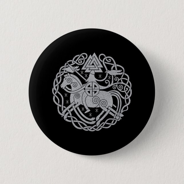 Chapa Redonda De 5 Cm Pin/placa de Odin (Anverso)