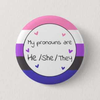 Chapa Redonda De 5 Cm Pin Pronoun