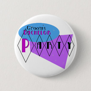 Chapa Redonda De 5 Cm Pin. púrpura del personalizado de la despedida de