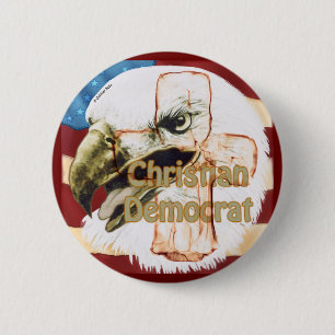 Chapa Redonda De 5 Cm pin redondo demócrata cristiano