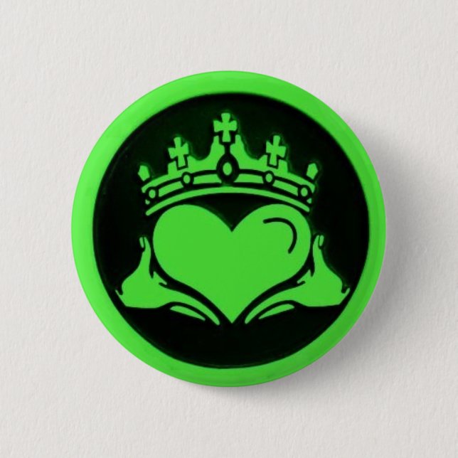 Chapa Redonda De 5 Cm Pin redondo negro y verde (Anverso)