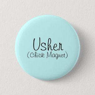 Chapa Redonda De 5 Cm Pin Usher (imán de pollo)