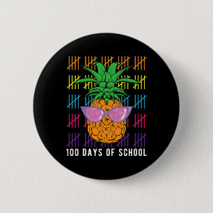 Chapa Redonda De 5 Cm Piña Divertida 100 Días De Maestra Escolar Y Estud