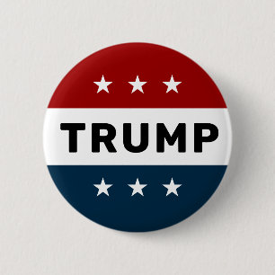 Chapa Redonda De 5 Cm Pinback de estrella del clásico Donald Trump 2024