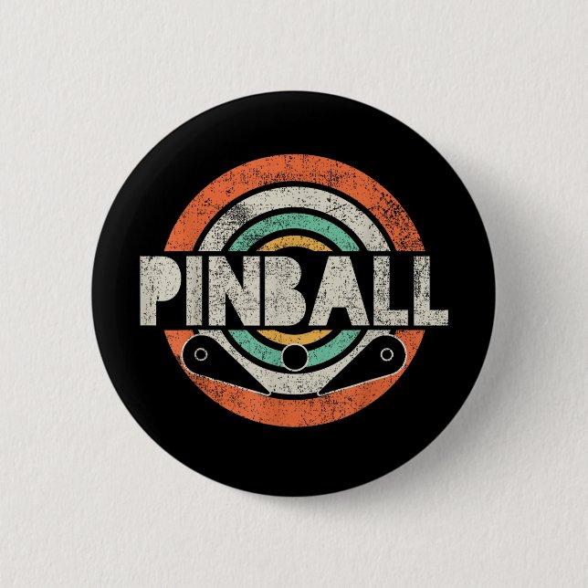 Chapa Redonda De 5 Cm Pinball Game Vintage (Anverso)