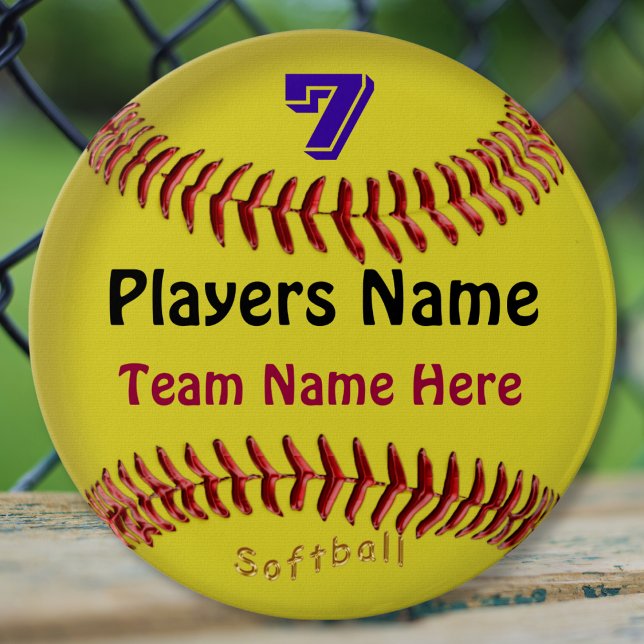 Chapa Redonda De 5 Cm Pines de softball PERSONALIZADOS, NÚMERO, NOMBRE Y (Cheap Personalized, softball themed party favors. Softball Pins. Cheap softball team gifts. Yellow.)