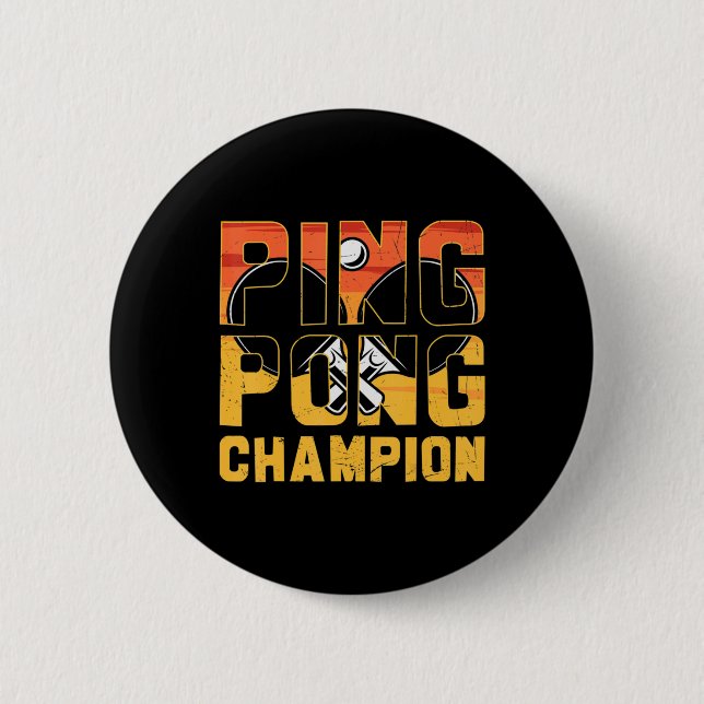 Chapa Redonda De 5 Cm Ping Pong Champion Mesa Retro (Anverso)