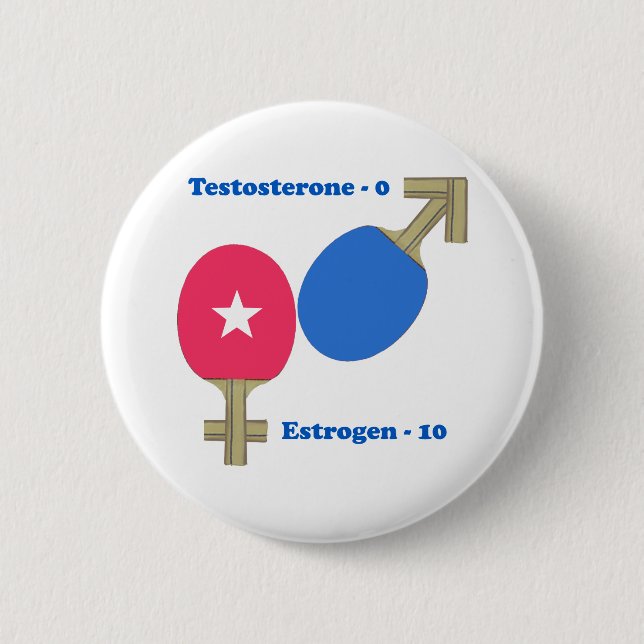 Chapa Redonda De 5 Cm Ping-pong del estrógeno (Anverso)