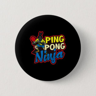 Chapa Redonda De 5 Cm Ping Pong Ninja Design Table Tennis