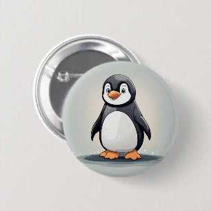 Chapa Redonda De 5 Cm Pingüino adorable