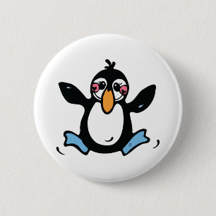 Chapa Redonda De 5 Cm pingüino bebé feliz