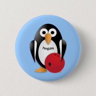 Chapa Redonda De 5 Cm Pingüino con bolera