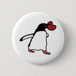 Chapa Redonda De 5 Cm Pingüino Con Corazón