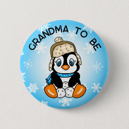Chapa Redonda De 5 Cm Pingüino de bebé | Abuela Para Ser Baby Shower