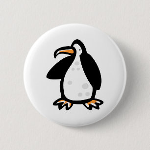 Chapa Redonda De 5 Cm pingüino de dibujos animados lindo