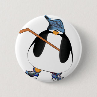 Chapa Redonda De 5 Cm Pingüino de hockey
