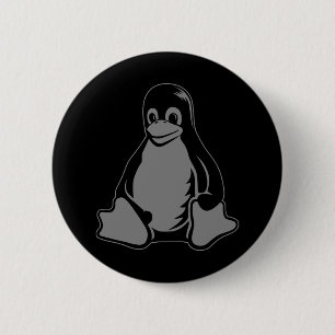 Chapa Redonda De 5 Cm Pingüino de Tux - (Linux, Open Source, Copyleft,