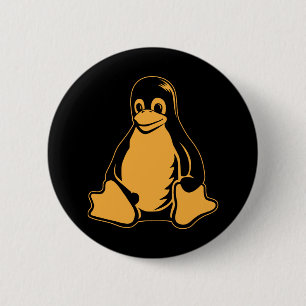 Chapa Redonda De 5 Cm Pingüino de Tux - (Linux, Open Source, Copyleft,
