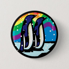 Chapa Redonda De 5 Cm Pingüino del arco iris