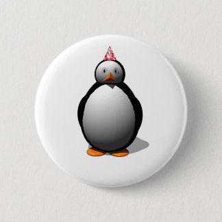 Chapa Redonda De 5 Cm ¡Pingüino del fiesta! ¡Último juerguista!