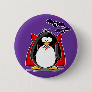 Chapa Redonda De 5 Cm Pingüino del vampiro