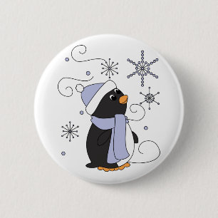 Chapa Redonda De 5 Cm Pingüino en temor