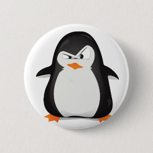 Chapa Redonda De 5 Cm Pingüino enojado