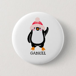 Chapa Redonda De 5 Cm Pingüino Navidades burdos y personalizados en Gorr