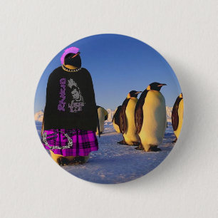 Chapa Redonda De 5 Cm Pingüino punky