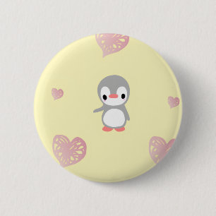 Chapa Redonda De 5 Cm Pingüino que calienta el corazón