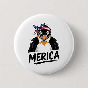 Chapa Redonda De 5 Cm Pingüino resiste a los pingüinos en protesta contr