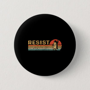 Chapa Redonda De 5 Cm Pingüino retro del atardecer femenino resiste las