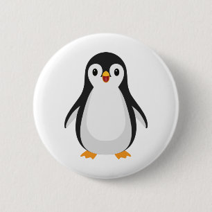 Chapa Redonda De 5 Cm Pingüino Simple