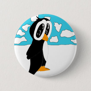 Chapa Redonda De 5 Cm Pingüino solitario