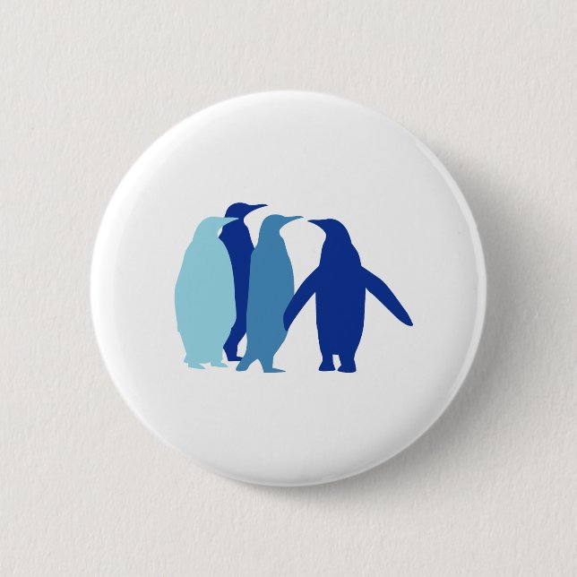 Chapa Redonda De 5 Cm Pingüinos azules (Anverso)