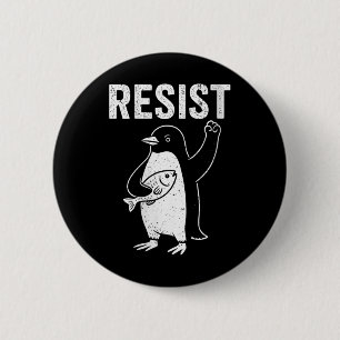 Chapa Redonda De 5 Cm Pingüinos contra aranceles resisten la ley del Pin