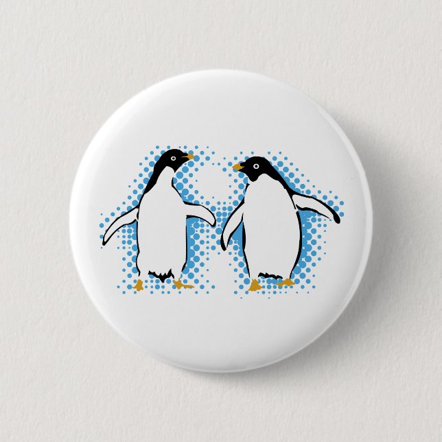 Chapa Redonda De 5 Cm Pingüinos del baile (Anverso)