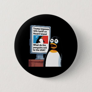 Chapa Redonda De 5 Cm Pingüinos divertidos de Trump Injusticia política