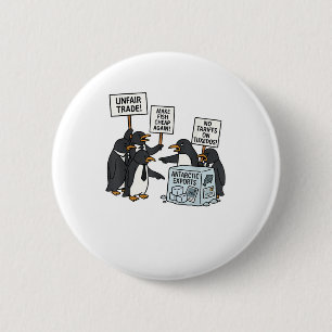 Chapa Redonda De 5 Cm Pingüinos protestan contra las tarifas del diverti