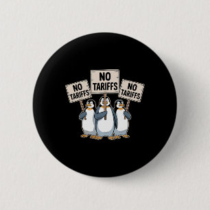 Chapa Redonda De 5 Cm Pingüinos protestan contra los aranceles de Trump 