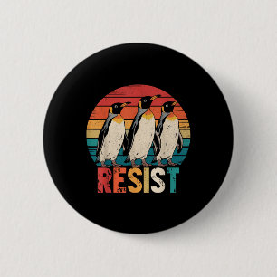 Chapa Redonda De 5 Cm Pingüinos resistentes protestan contra los pingüin