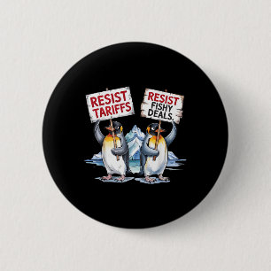 Chapa Redonda De 5 Cm Pingüinos resistentes protestan contra Pengu, el c
