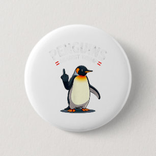 Chapa Redonda De 5 Cm Pingüinos sarcásticos contra Trump