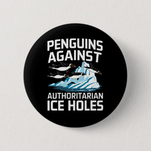 Chapa Redonda De 5 Cm Pingüinos Trump contra grilletes autoritarios de h