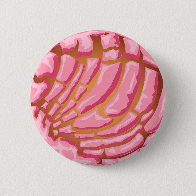 Chapa Redonda De 5 Cm Pink Concha Mexican Pan Dulce Pastry Graphic (Anverso)