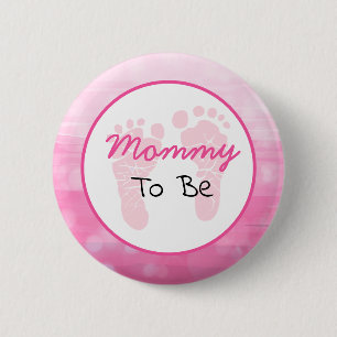 Chapa Redonda De 5 Cm Pink Mom to Be Baby Shower