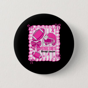 Chapa Redonda De 5 Cm Pink Out Football Abordando El Cáncer De Mama
