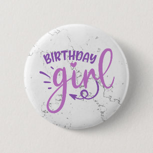 Chapa Redonda De 5 Cm Pink Purple Trendy Birthday Chica